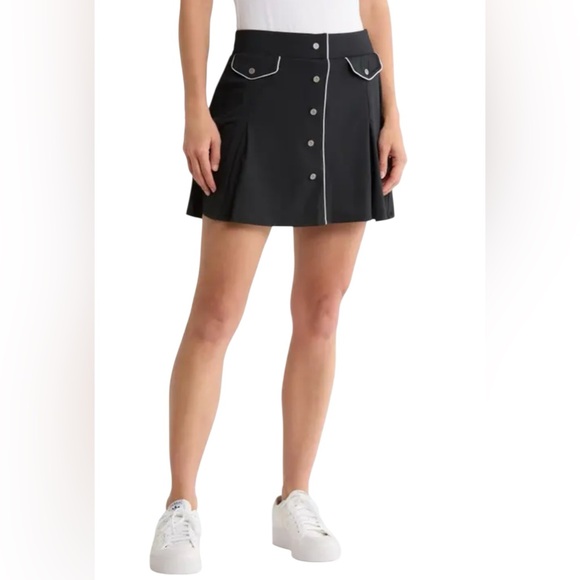 NWT Original Penguin Black with white trim penguin metal buttons Skort sz large - Picture 1 of 11
